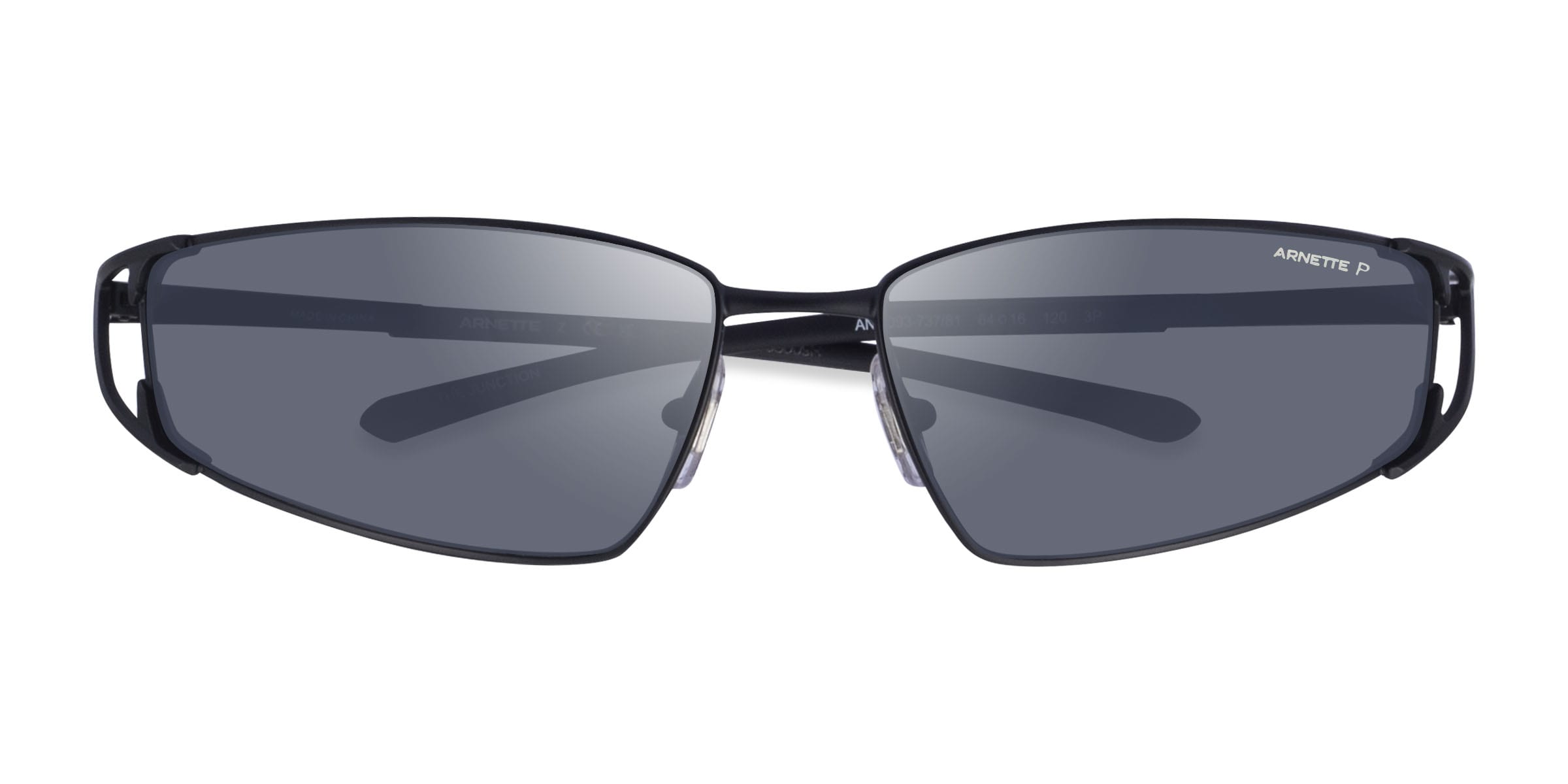 ARNETTE The Junction - Rectangle Black Frame Sunglasses For Men