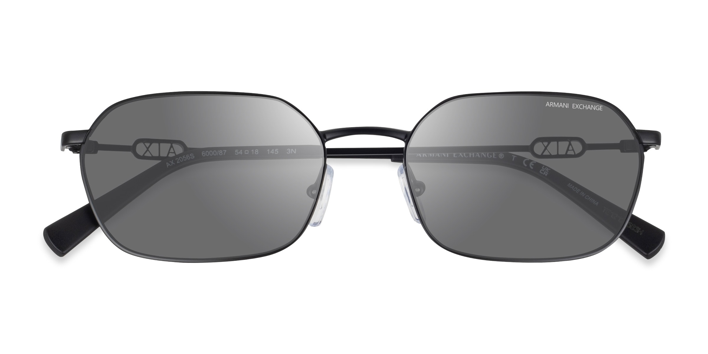Armani Exchange AX2056S - Geometric Matte Silver Frame