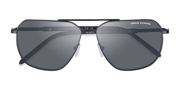 Matte Black Armani Exchange AX2057S -  Metal Sunglasses