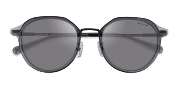 Satin Black Coach HC7183 CBZ97 -  Métal Lunettes de soleil