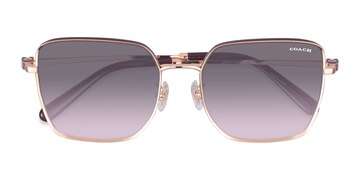 Shiny Rose Gold Bordeaux Coach HC7184D CBZ51 -  Metal Sunglasses