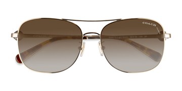Light Gold Coach HC7127 C6177 -  Metal Sunglasses