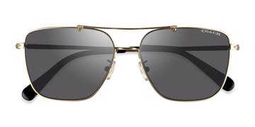 Satin Light Gold Coach HC7137 Ca576 -  Metal Sunglasses