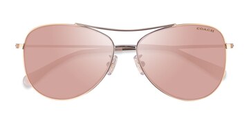 Light Gold Coach HC7079 L1013 -  Métal Lunettes de soleil