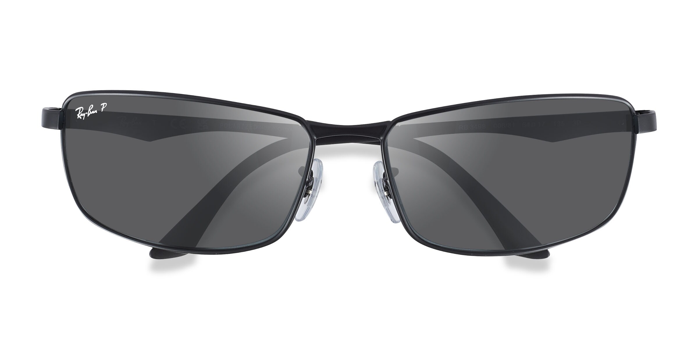 黒水晶？レインボー？MA399 Ray-Ban RB3498 - Rectangle Black Frame Sunglasses For Men