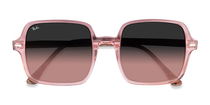 Ray-Ban Square II - Square Transparent Pink Frame Sunglasses For Women |  Eyebuydirect