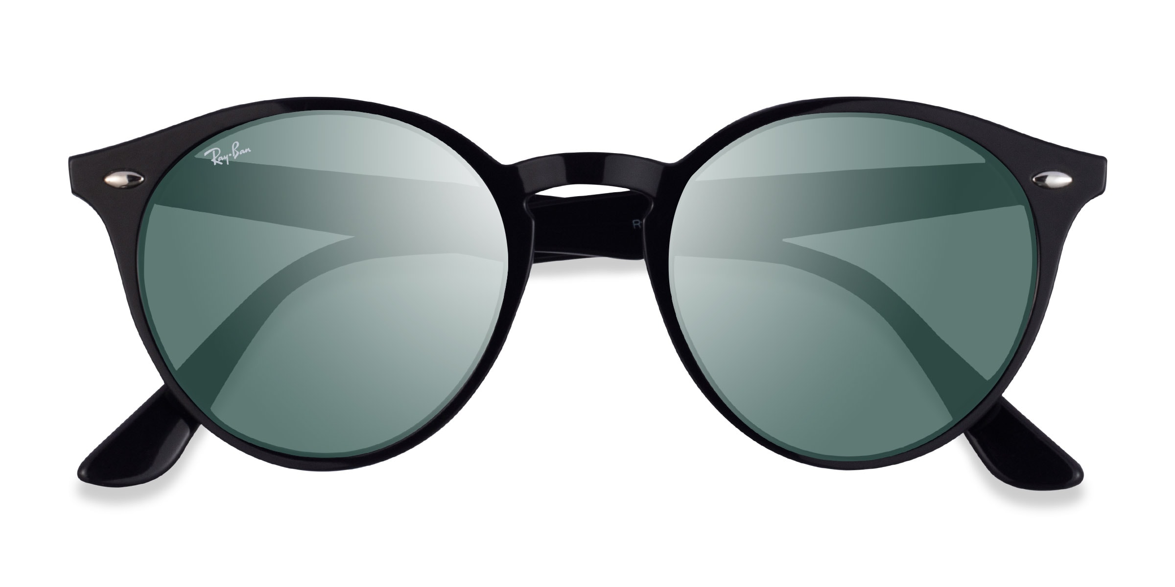 Ray-Ban RB2180 - Round Black Frame Prescription Sunglasses 