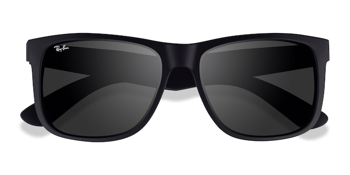Ray-Ban Justin - Square Black Frame Sunglasses For Men | Eyebuydirect