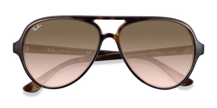 Ray-Ban RB4125 - Aviator Tortoise Frame Prescription Sunglasses |  Eyebuydirect