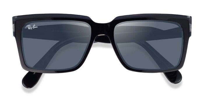 RAY-BAN RB2191 - Rectangle Black Clear Frame Prescription Sunglasses |  Eyebuydirect