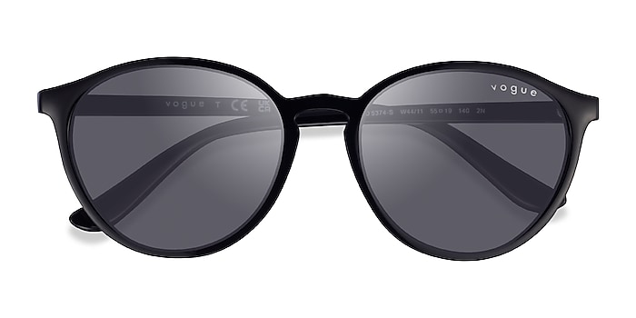 Discriminatie Slechthorend koelkast Vogue Eyewear VO5374S - Round Black Frame Sunglasses For Women |  Eyebuydirect