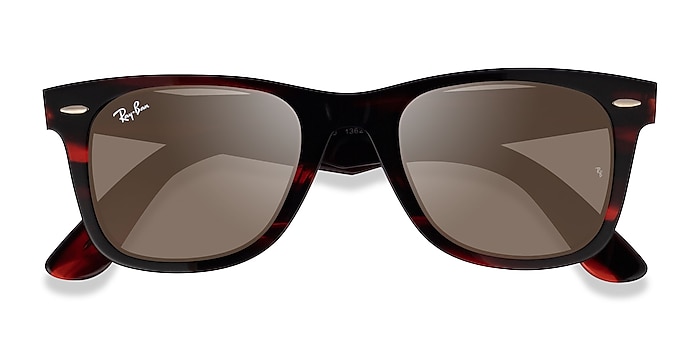 Striped Red Ray-Ban RB2140 -  Acetate Sunglasses