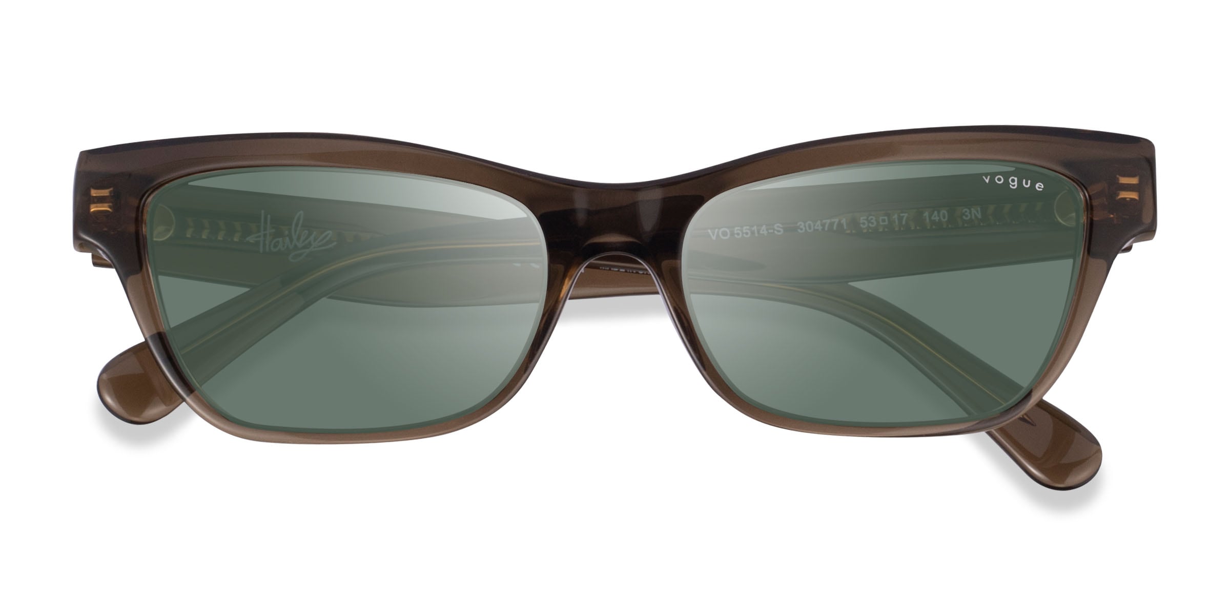 Vogue Eyewear VO5514S - Cat Eye Transparent Dark Khaki Frame Sunglasses For  Women | Eyebuydirect