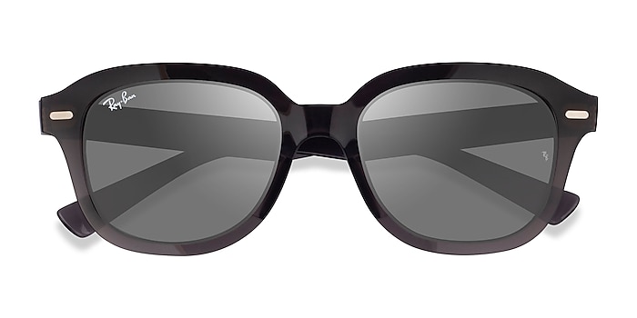 Clear Dark Gray Ray-Ban RB4398 Erik -  Plastic Sunglasses