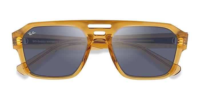 Transparent Yellow Ray-Ban RB4397 Corrigan -  Plastic Sunglasses