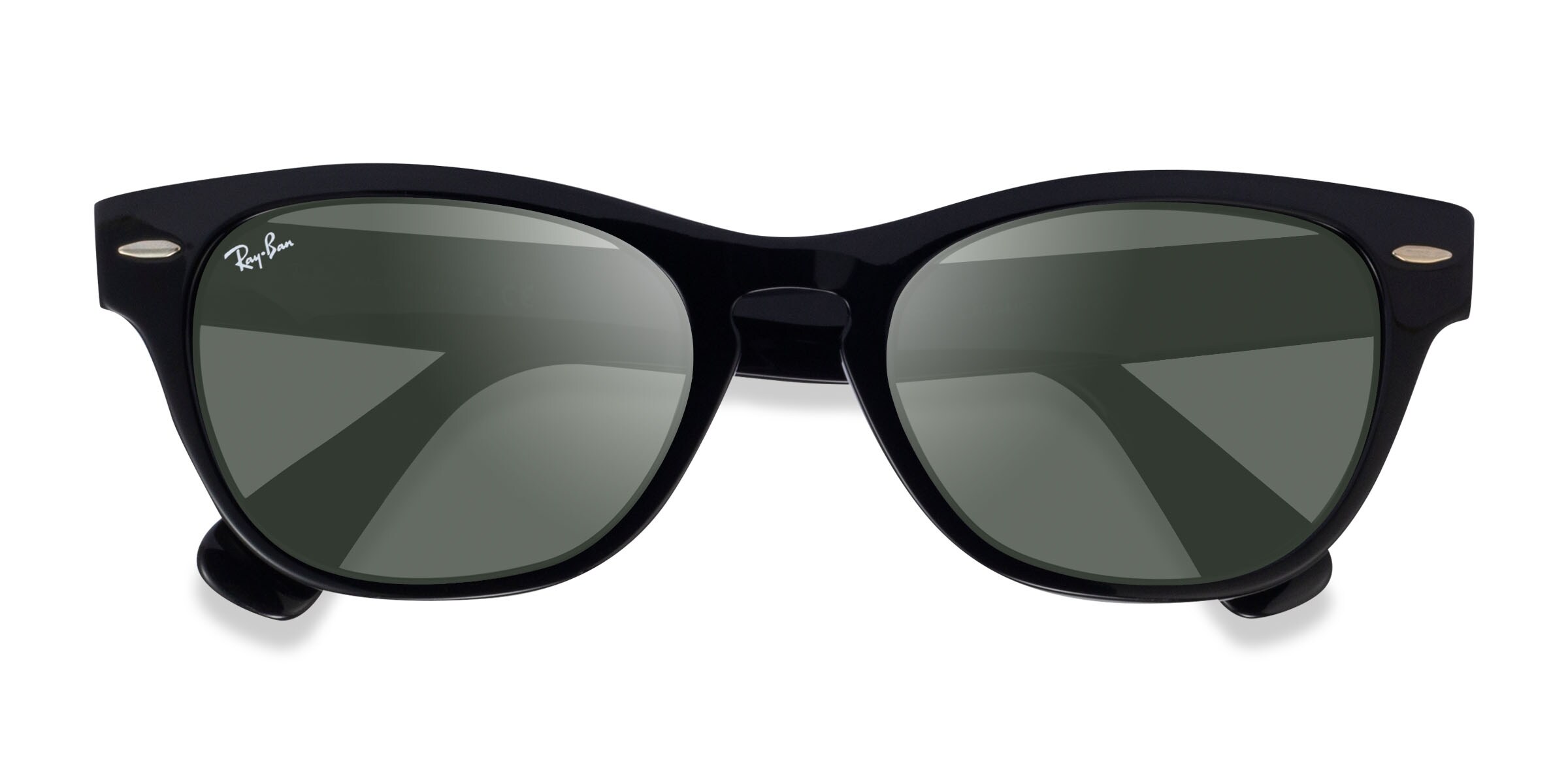 Ray-Ban RB2201 Laramie - Cat Eye Shiny Black Frame Prescription Sunglasses  | Eyebuydirect