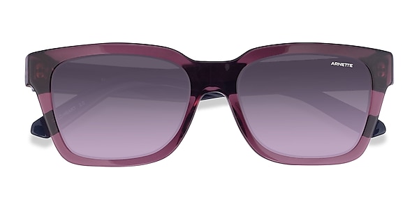 ARNETTE Cold Heart 2.0 - Square Transparent Purple Frame Sunglasses For ...