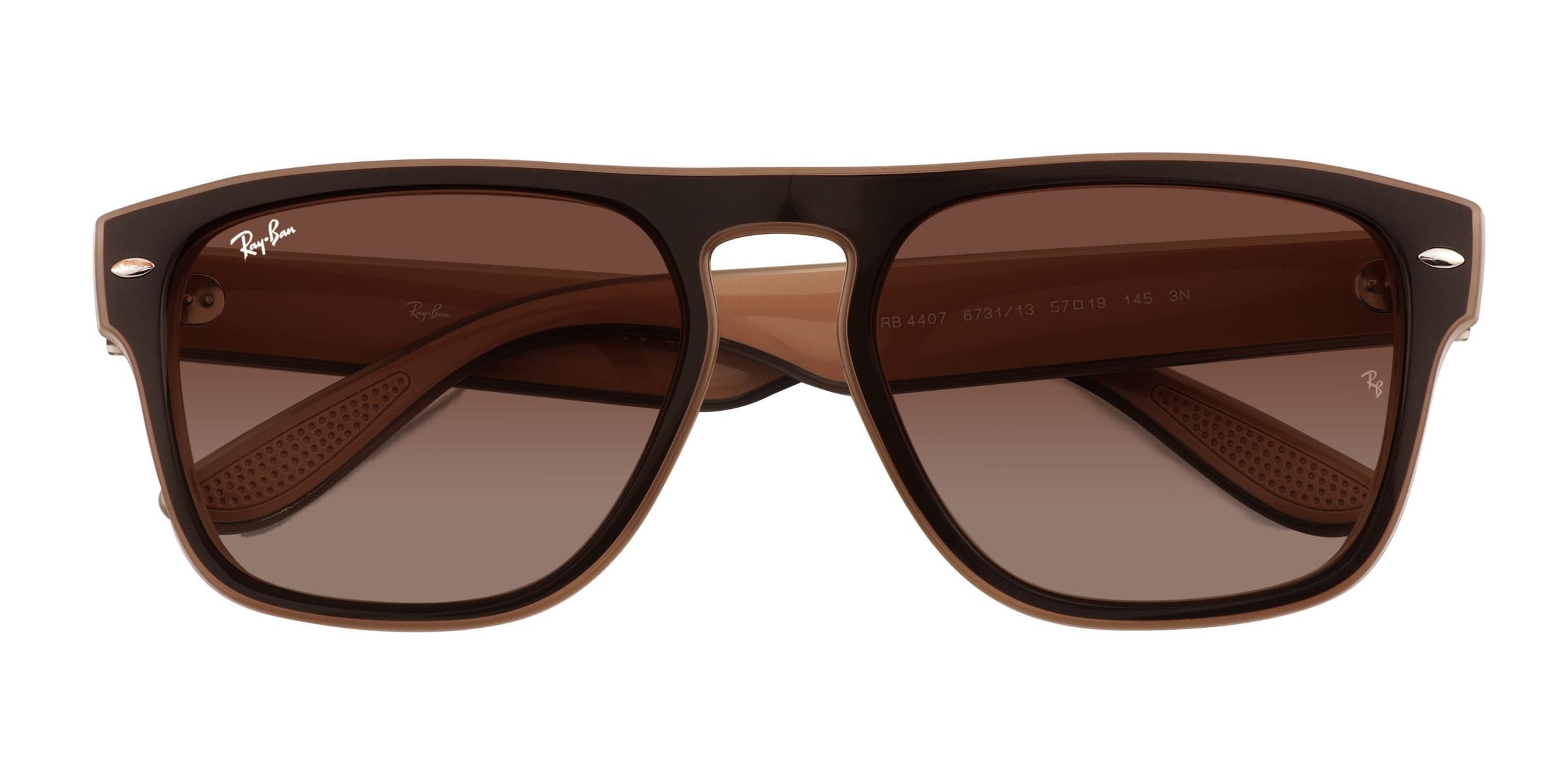Ray-Ban RB4407 - Square Clear Light Brown Frame Prescription Sunglasses | Eyebuy