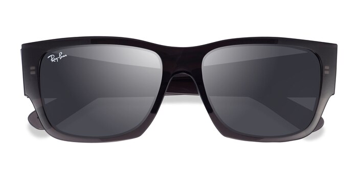 Clear Dark Gray Ray-Ban RB0947S Carlos -  Plastic Sunglasses