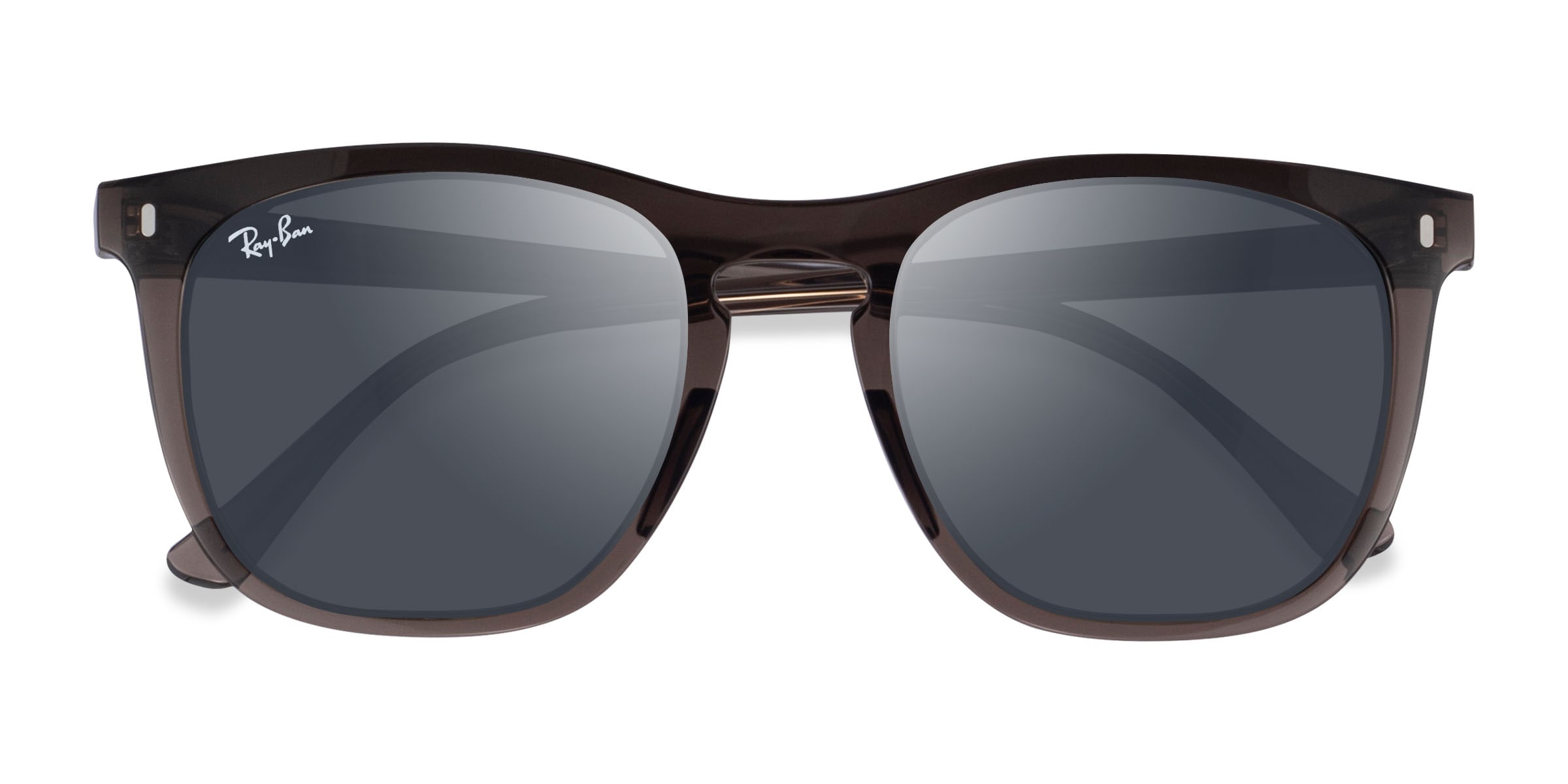 Ray-Ban RB2210 - Square Clear Dark Brown Frame Prescription Sunglasses | Eyebuyd