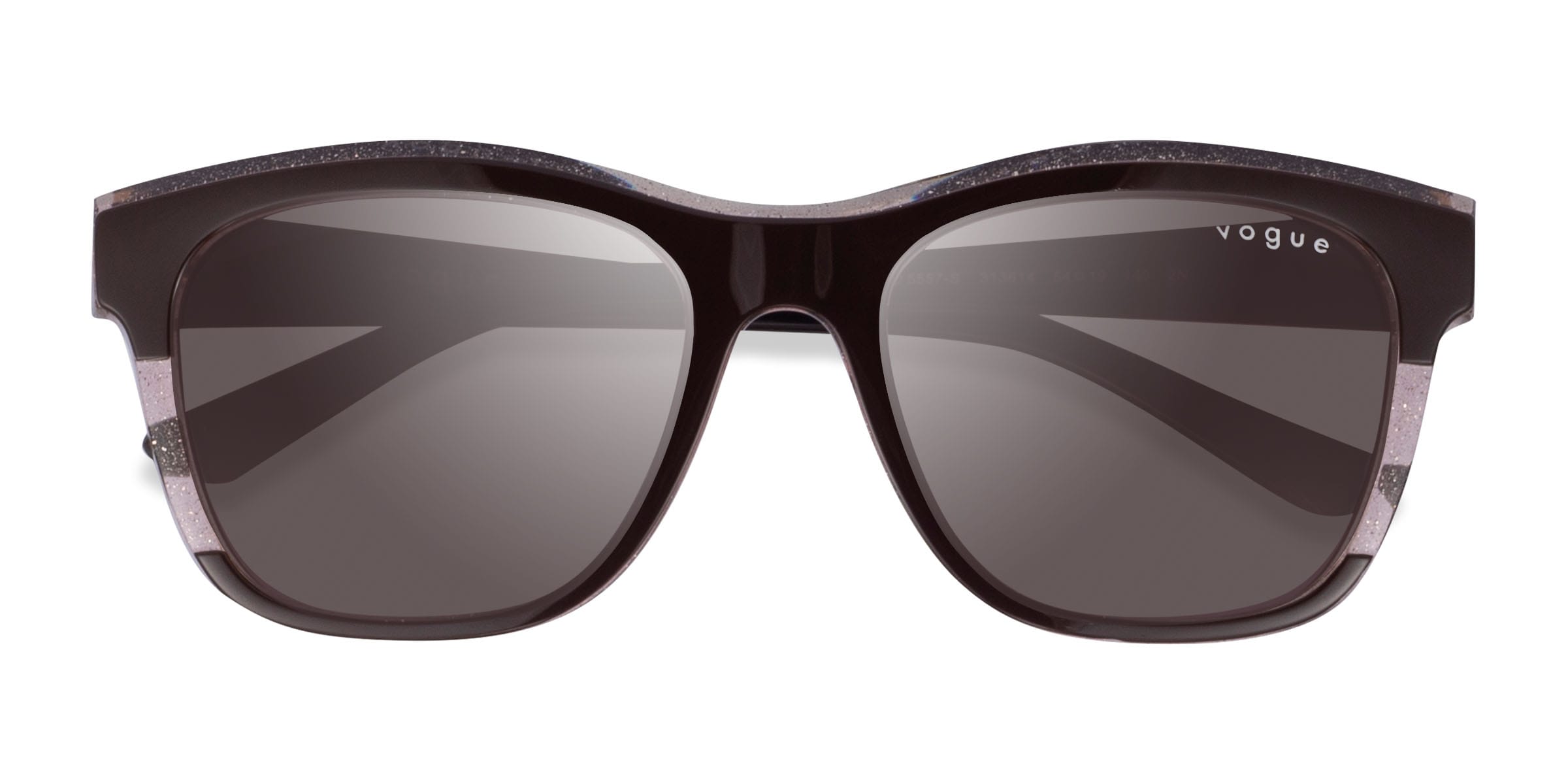 Vogue Eyewear VO5557S - Square Dark Clear Brown Frame Sunglasses For Women | Eye