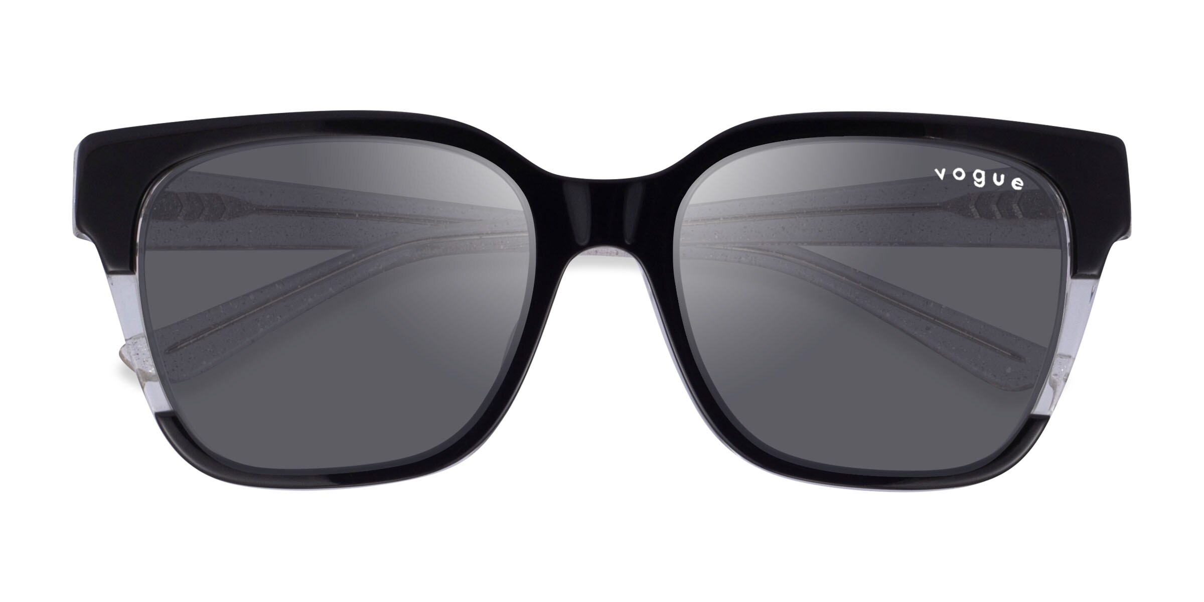Vogue Eyewear VO5558SF - Square Black Clear Frame Sunglasses For Women | Eyebuyd