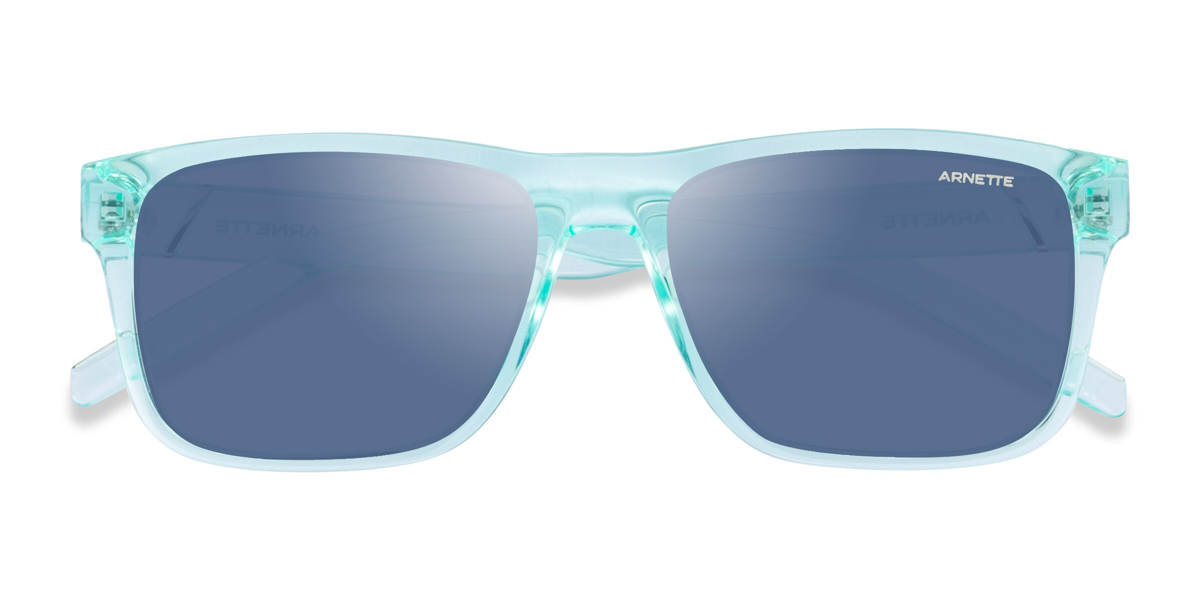 ARNETTE Bandra - Rectangle Clear Green Frame Sunglasses For Men |