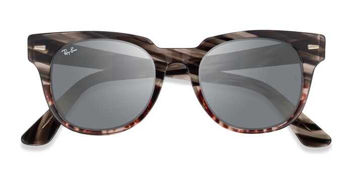 Gray Brown Striped Ray-Ban RB2168 Meteor -  Acétate Lunettes de soleil