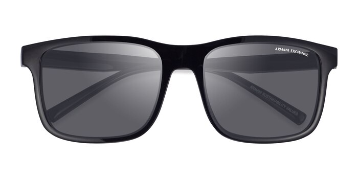 Shiny Black Armani Exchange AX4145S -  Eco Friendly Sunglasses