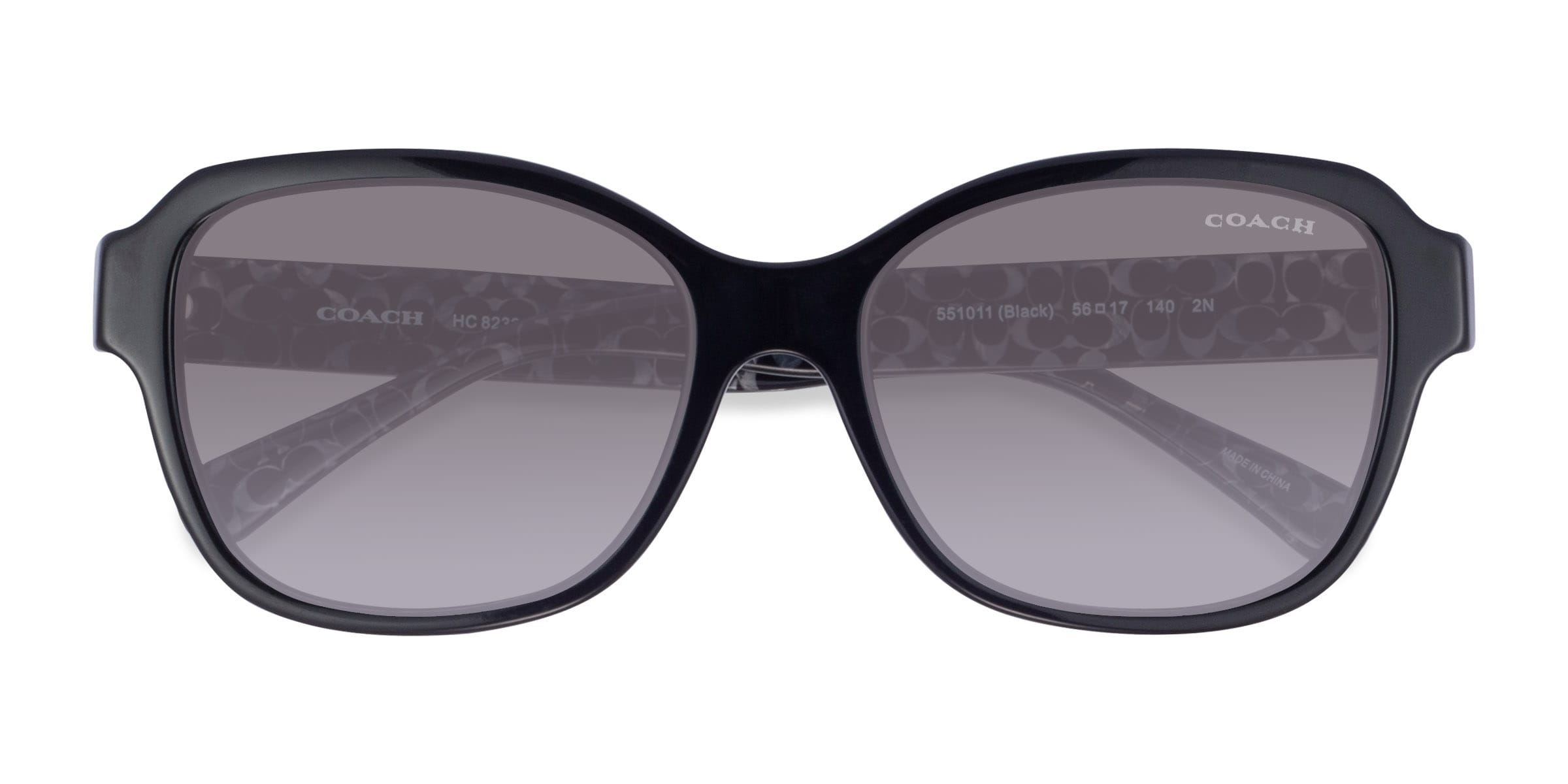Coach HC8232 L1010 - Square Black Frame Prescription Sunglasses | Eyebuydirect