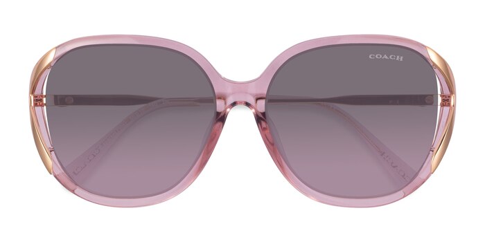 Transparent Pink Coach HC8396U CR620 -  Plastic Sunglasses