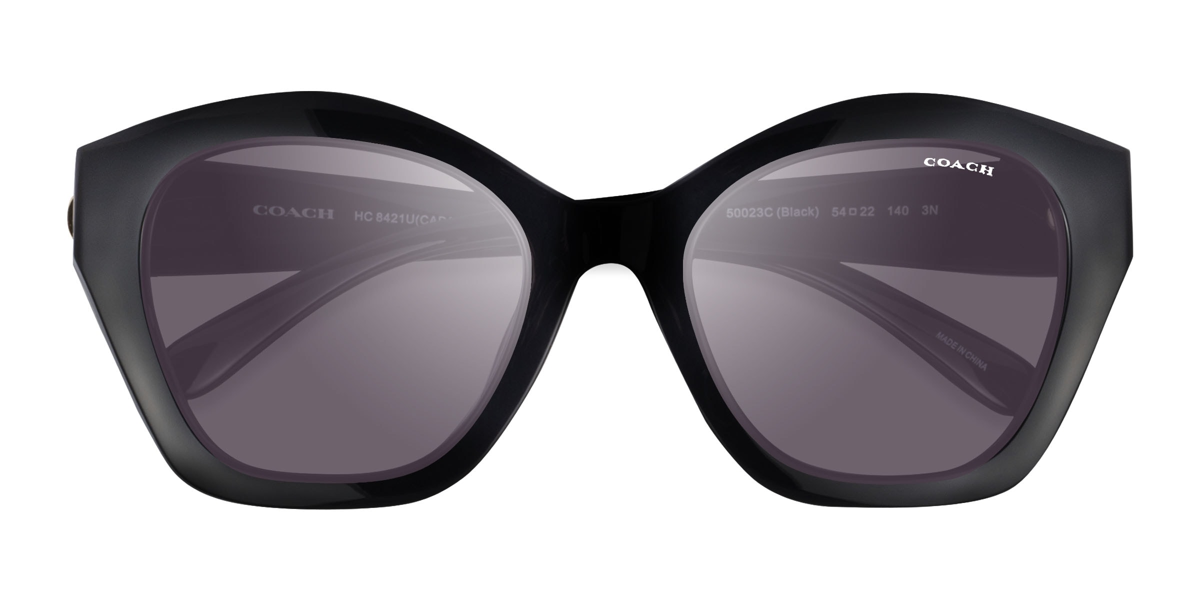 New Coach Oversized Cat Eye Sunglasses with Case & Cloth HC 8431U (CAE82) Coach CAD31 L (54 - 22) with Grey lenses and Black frame  main image 3