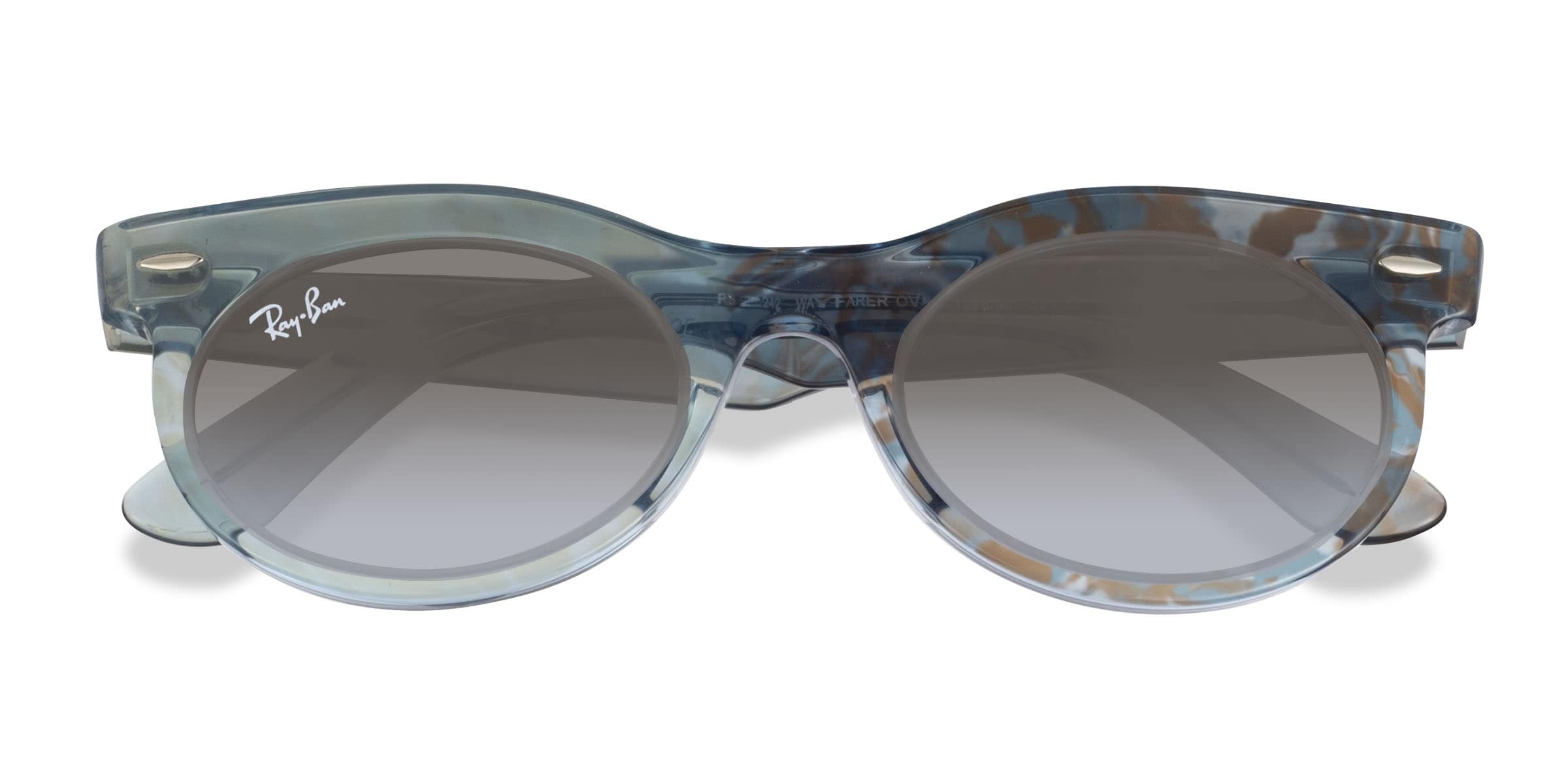 Ray-Ban Wayfarer Oval Change - Oval Photo Waves Azure Frame Prescription Sunglas