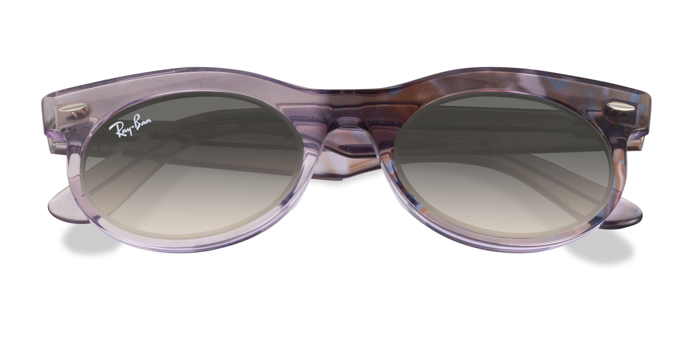 Ray-Ban Wayfarer Oval Change - Oval Photo Waves Purple Frame Sunglasses For Wome