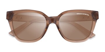 Shiny Transparent Brown Armani Exchange AX4164SU -  Eco Friendly Sunglasses