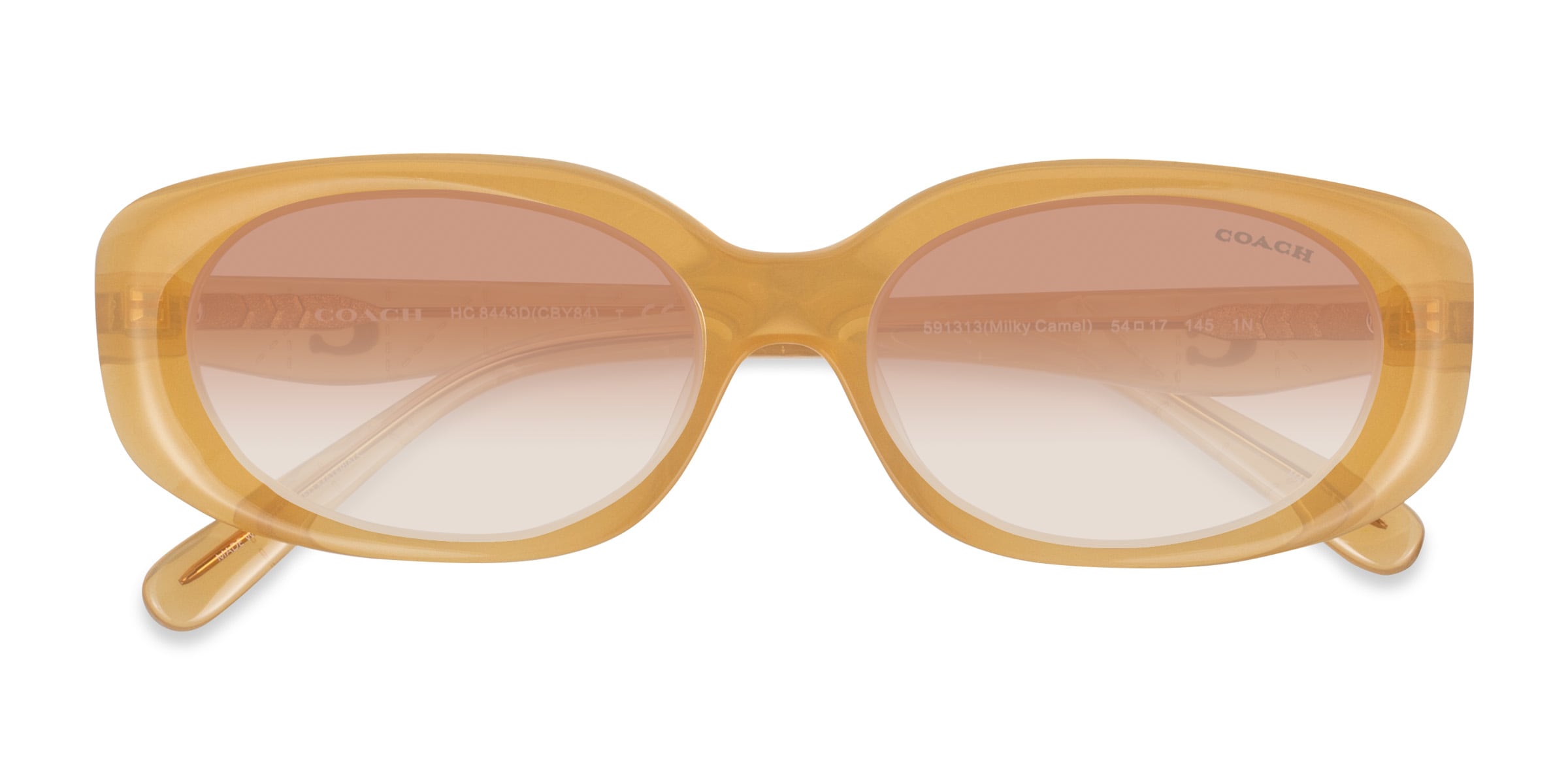 Coach HC8443D CBY84 - Oval Milky Camel Frame Sunglasses For Women
