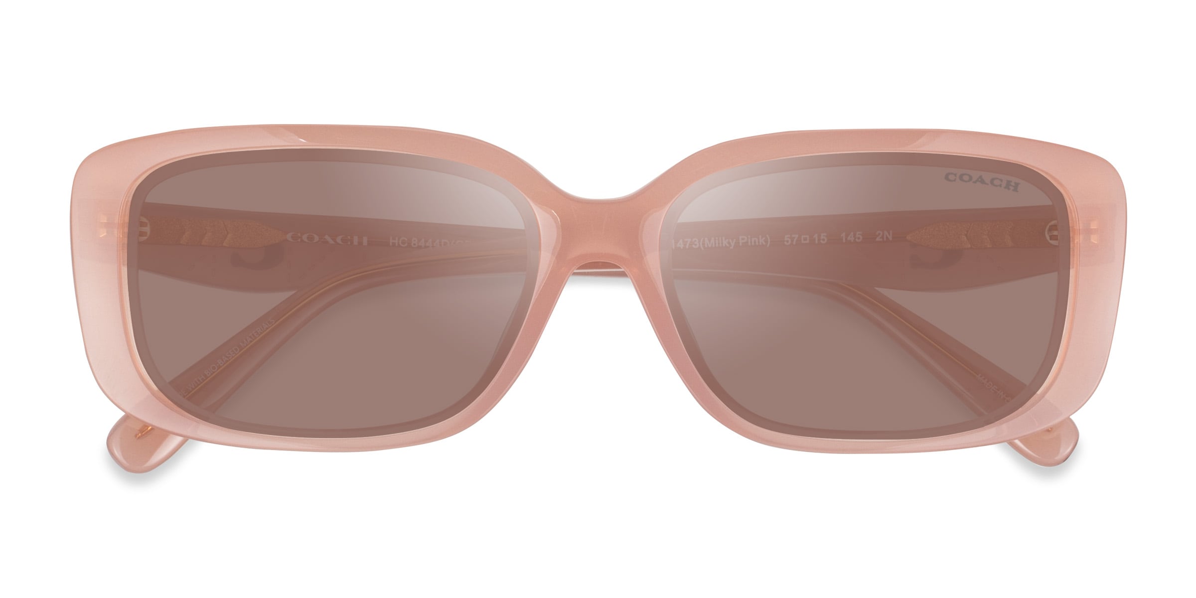Coach HC8444D CBY86 - Rectangle Milky Pink Frame Sunglasses For