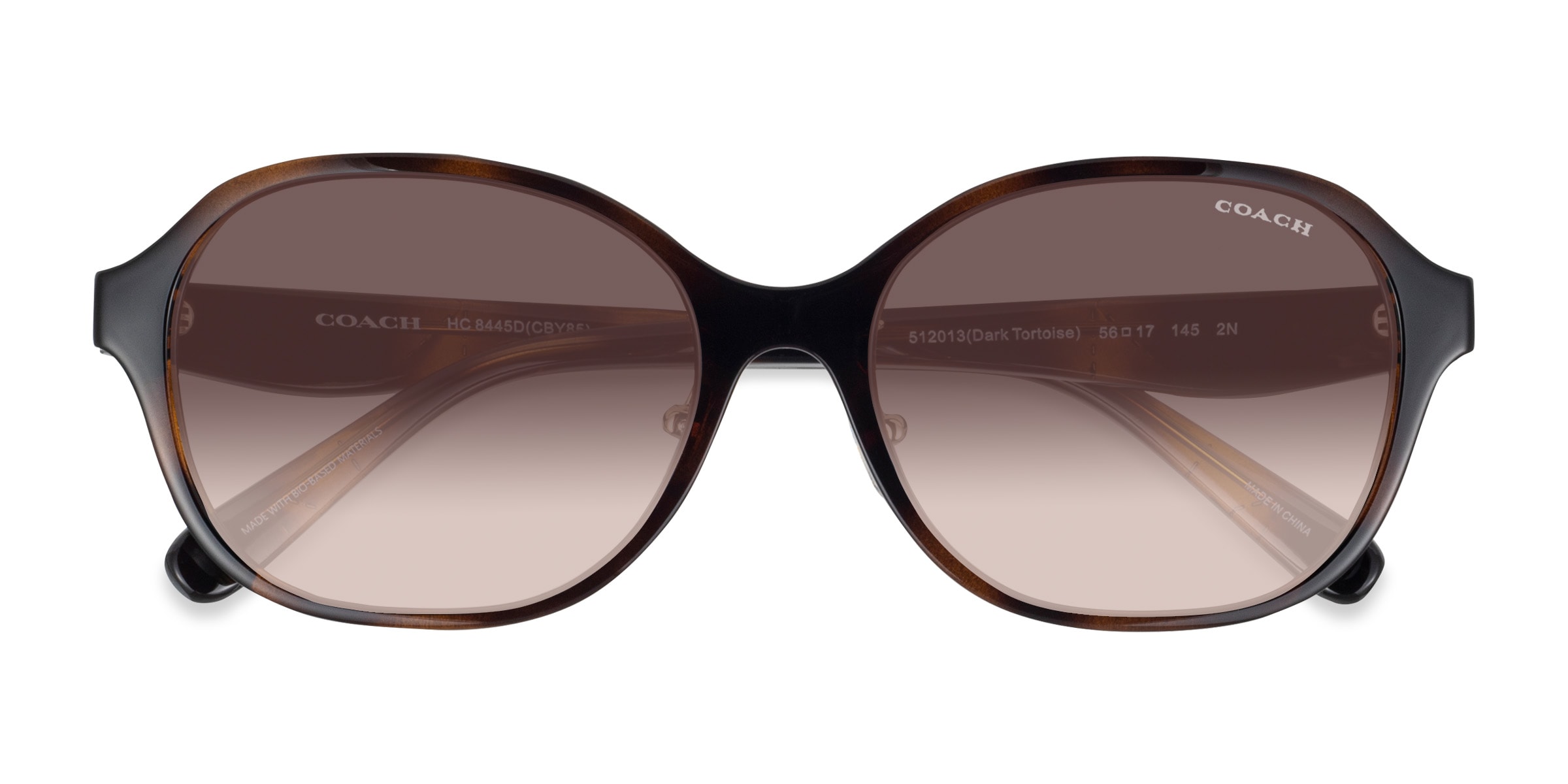 Coach HC8445D CBY85 - Round Dark Tortoise Frame Sunglasses 