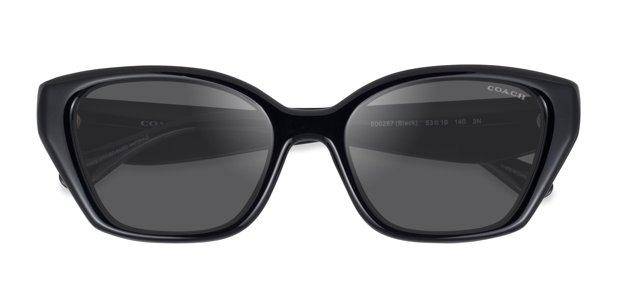 Coach HC8434U CBY91 - Geometric Black Frame Sunglasses For Women