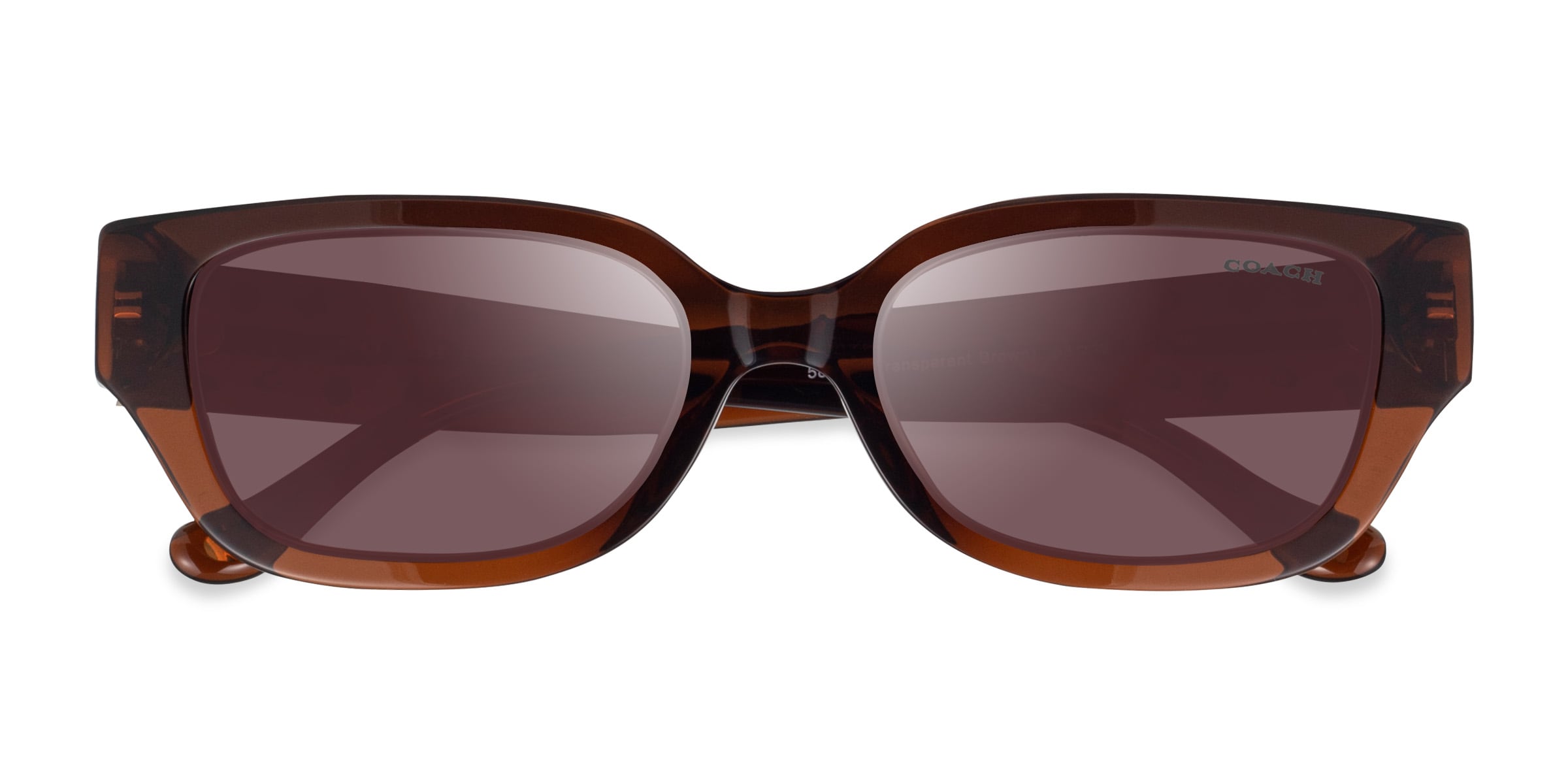 Coach HC8439U CBZ52 - Rectangle Transparent Brown Frame Sunglasses
