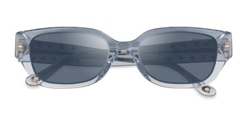Transparent Light Blue Coach HC8439U CBZ52 -  Acetate Sunglasses