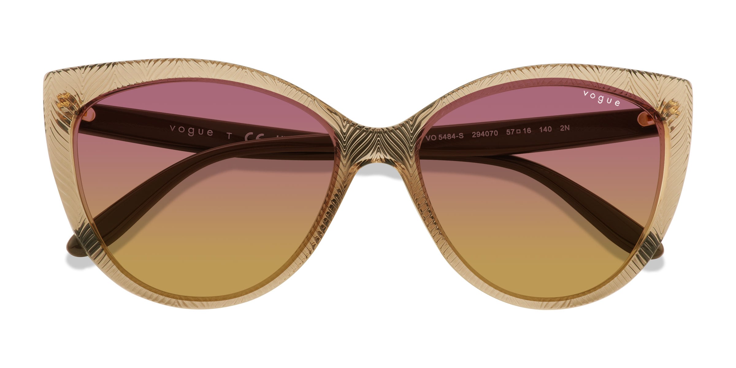 Vogue Eyewear VO5484S - Cat Eye Transparent Brown Frame Sunglasses