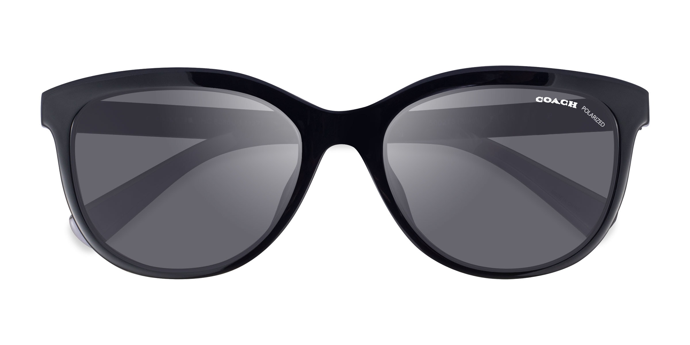 Coach HC8285U L1137 - Round Black Frame Sunglasses For Women