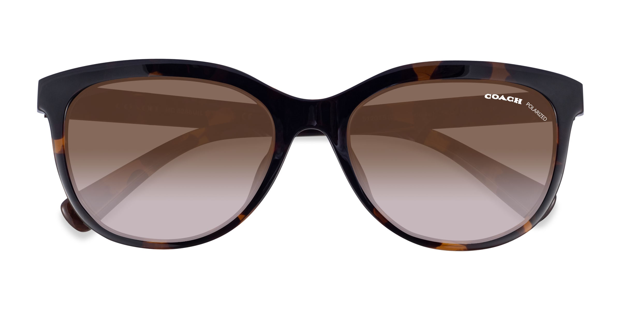 Coach HC8285U L1137 - Round Dark Tortoise Frame Sunglasses 