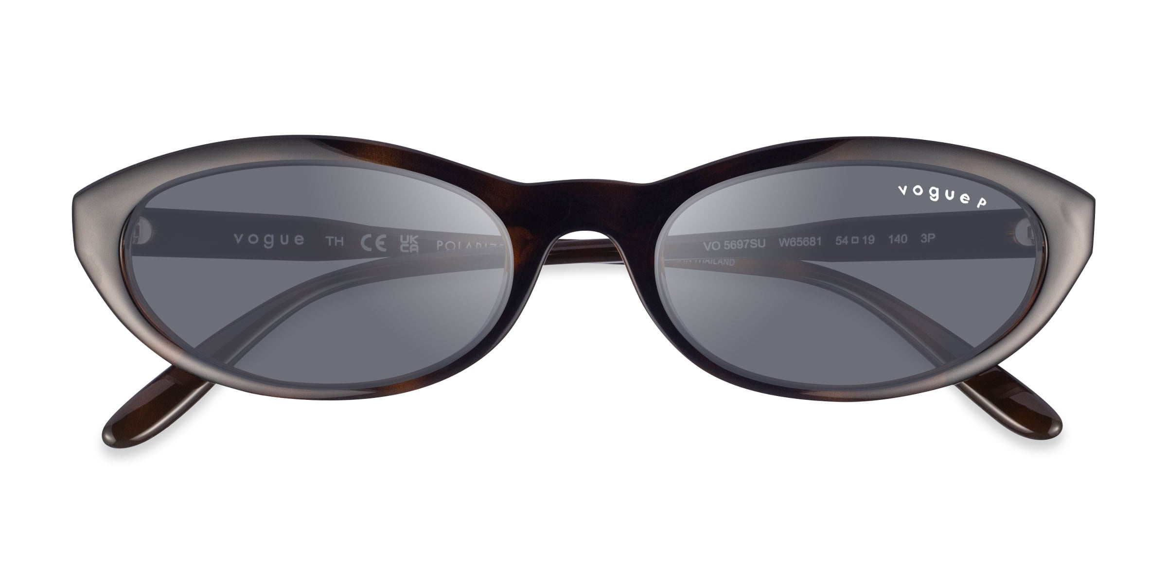 Vogue Eyewear VO5697SU - Oval Dark Tortoise Frame Sunglasses For