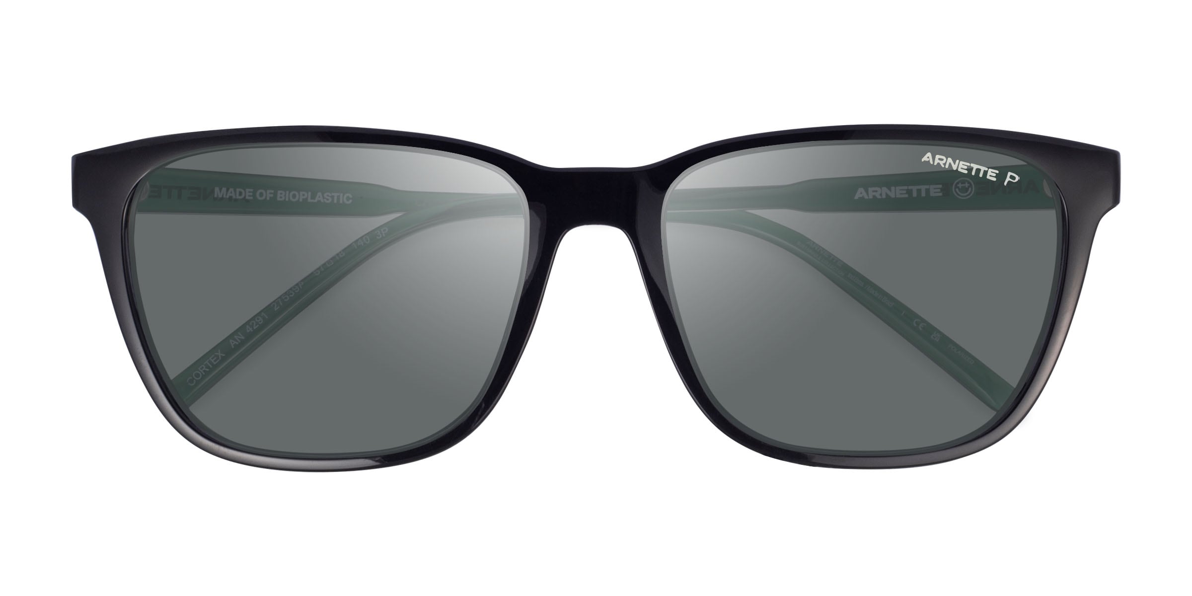 ARNETTE CORTEX - Square Matte Black Frame Prescription Sunglasses