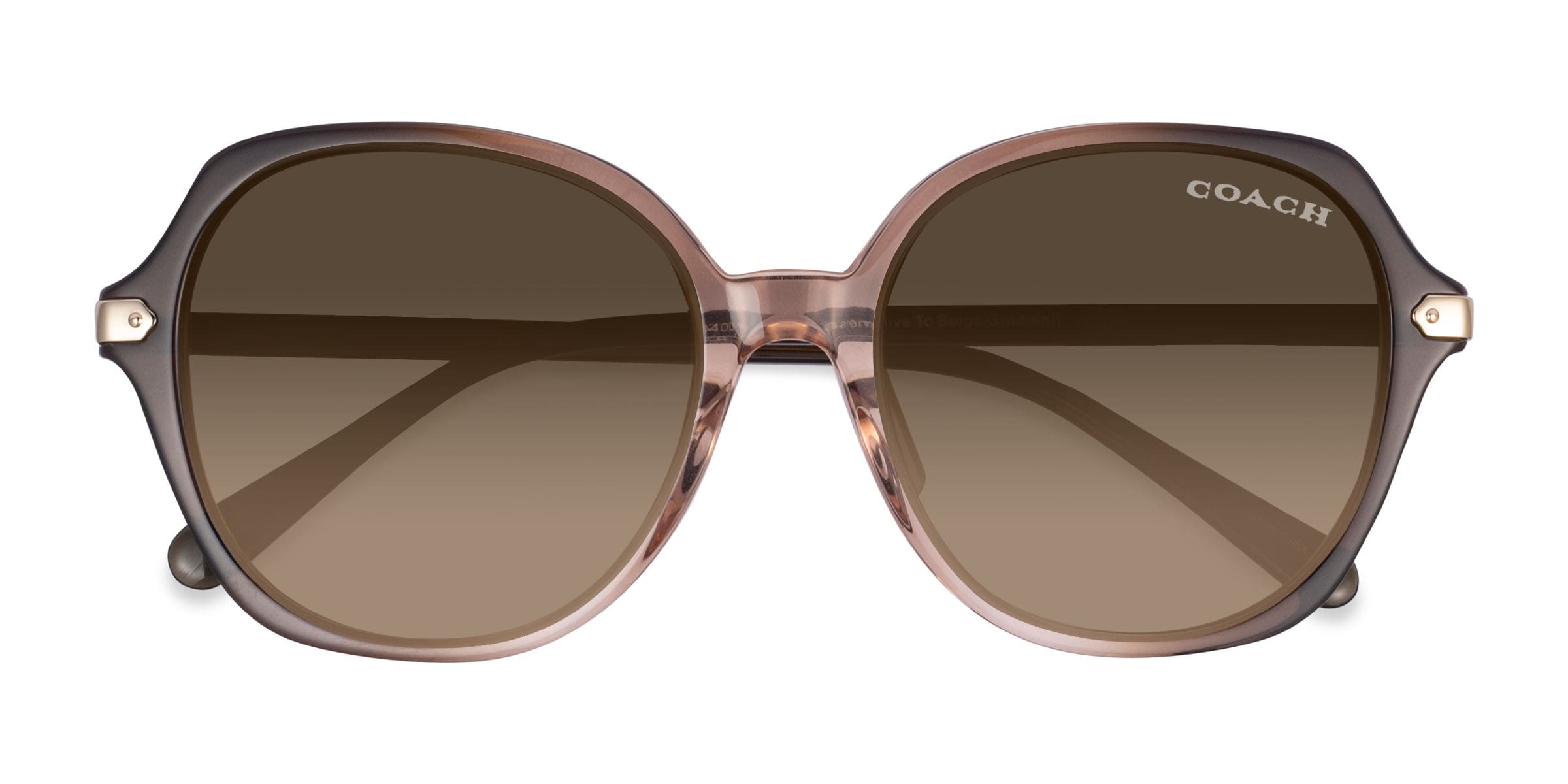 Coach Brown Gradient Round Sunglasses HC7147 main image 2