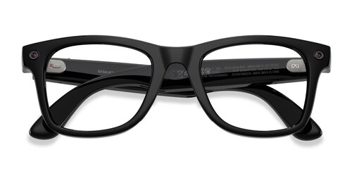 Unisex s square Shiny Black Plastic Prescription sunglasses - Eyebuydirect s Ray-Ban Meta (Gen 3) Wayfarer