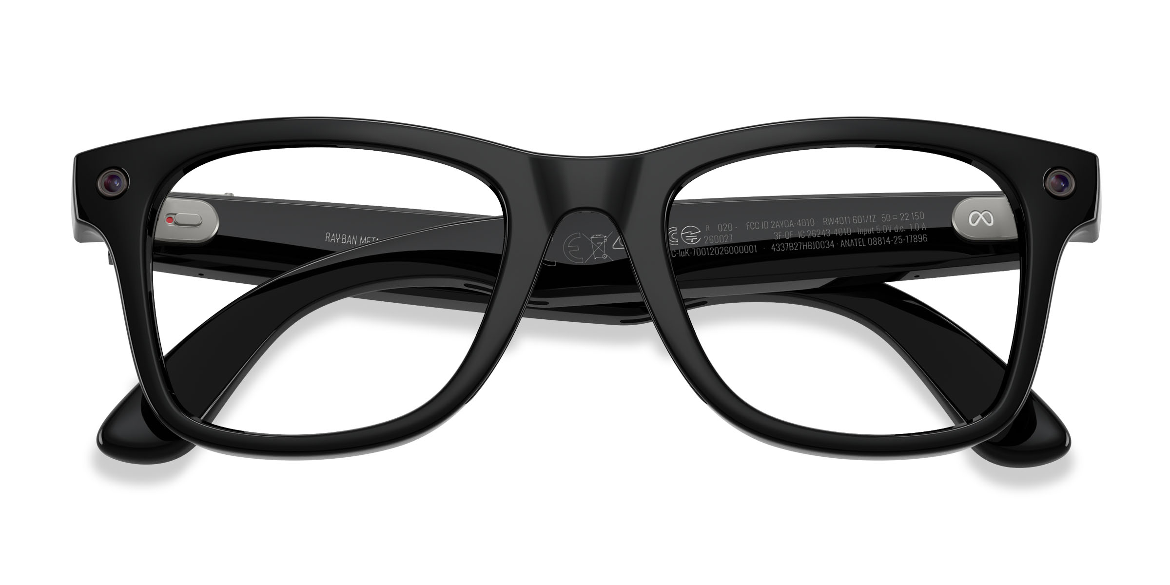 Unisex s square Shiny Black Plastic Prescription sunglasses - Eyebuydirect s Ray-Ban Meta (Gen 3) Wayfarer