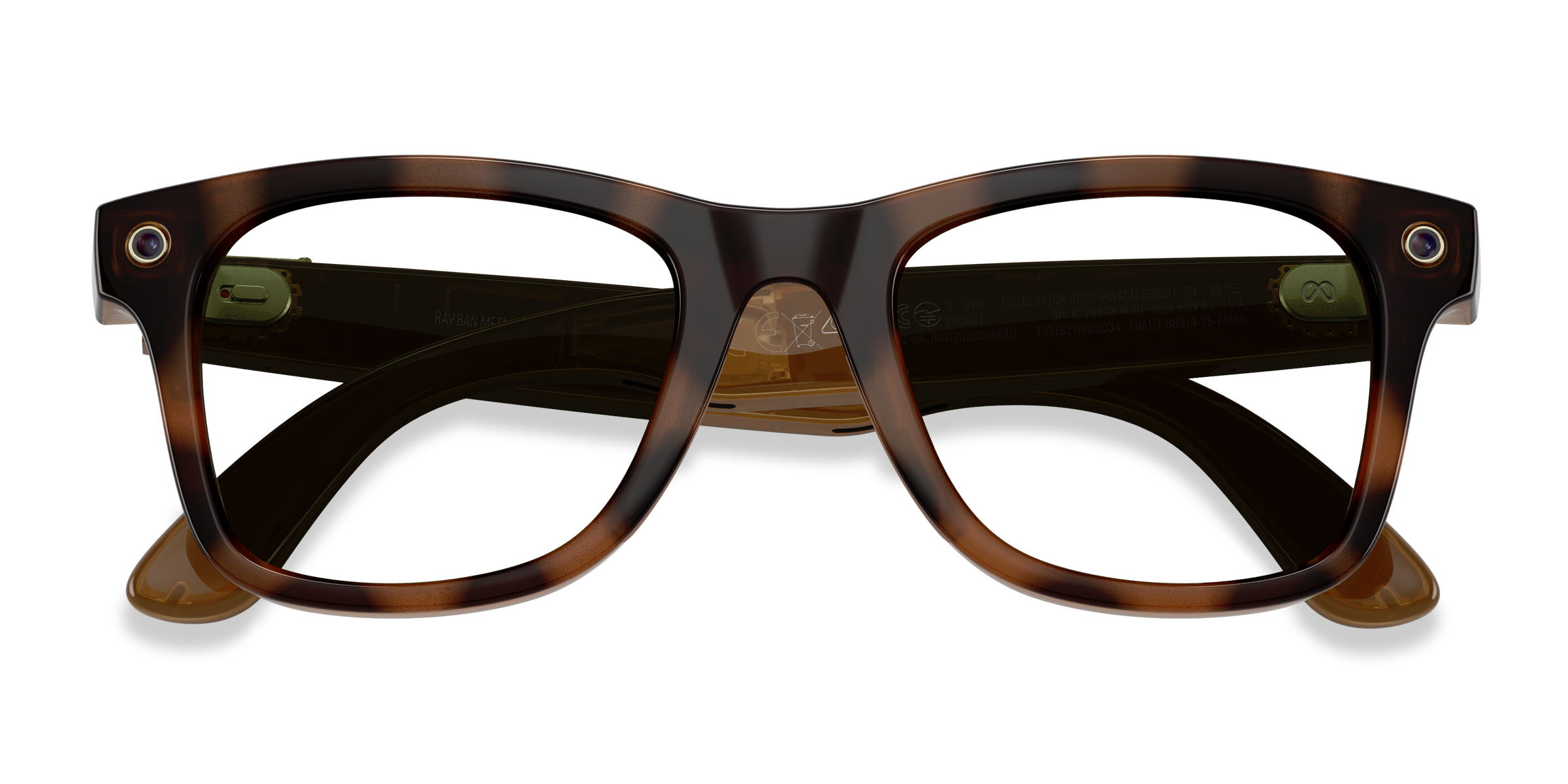 Unisex s square Polished Havana Plastic Prescription sunglasses - Eyebuydirect s Ray-Ban Meta (Gen 3) Wayfarer
